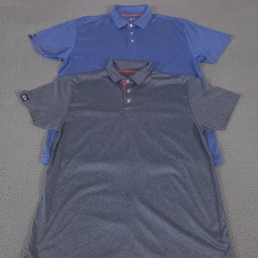 LOT OF 2 Signature Concepts Polo Shirt Mens XL Holiday Gas Station Heathered